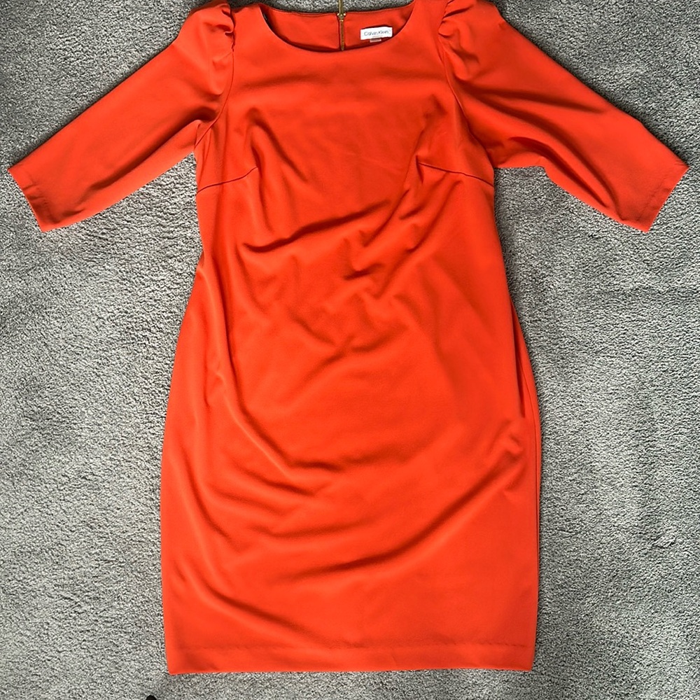 Calvin Klein Tangerine Orange dress.